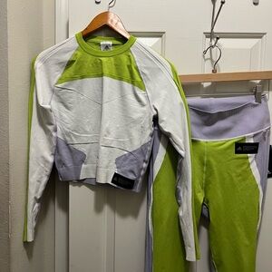 Adidas Green and White Athletic Set